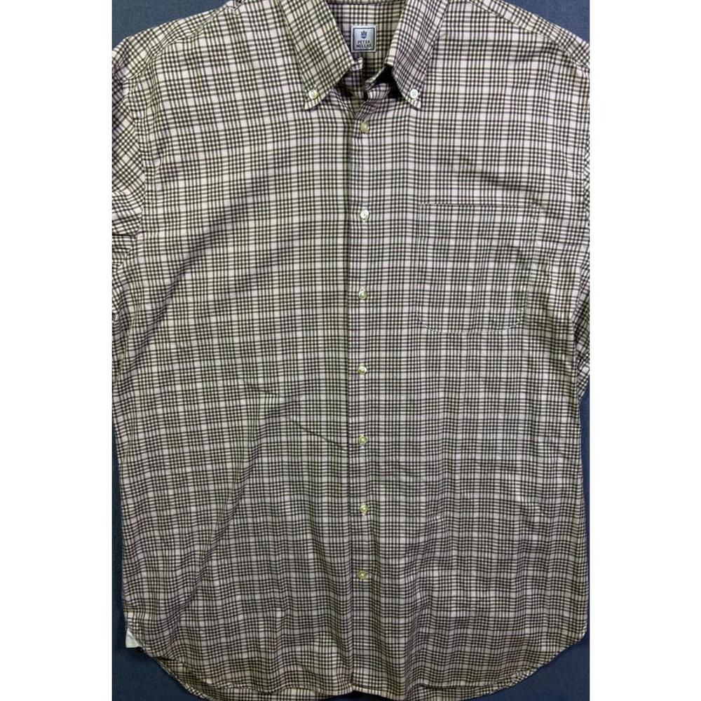 Peter Millar Men's Brown Pink Check Plaid L/S Button Down‎ Dress Shirt Large EUC - Picture 5 of 10